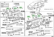 Retainer, Side Mudguard Toyota Estima Hybrid AHR20 2AZ-FXE 2.4i 4WD 2006-2012 